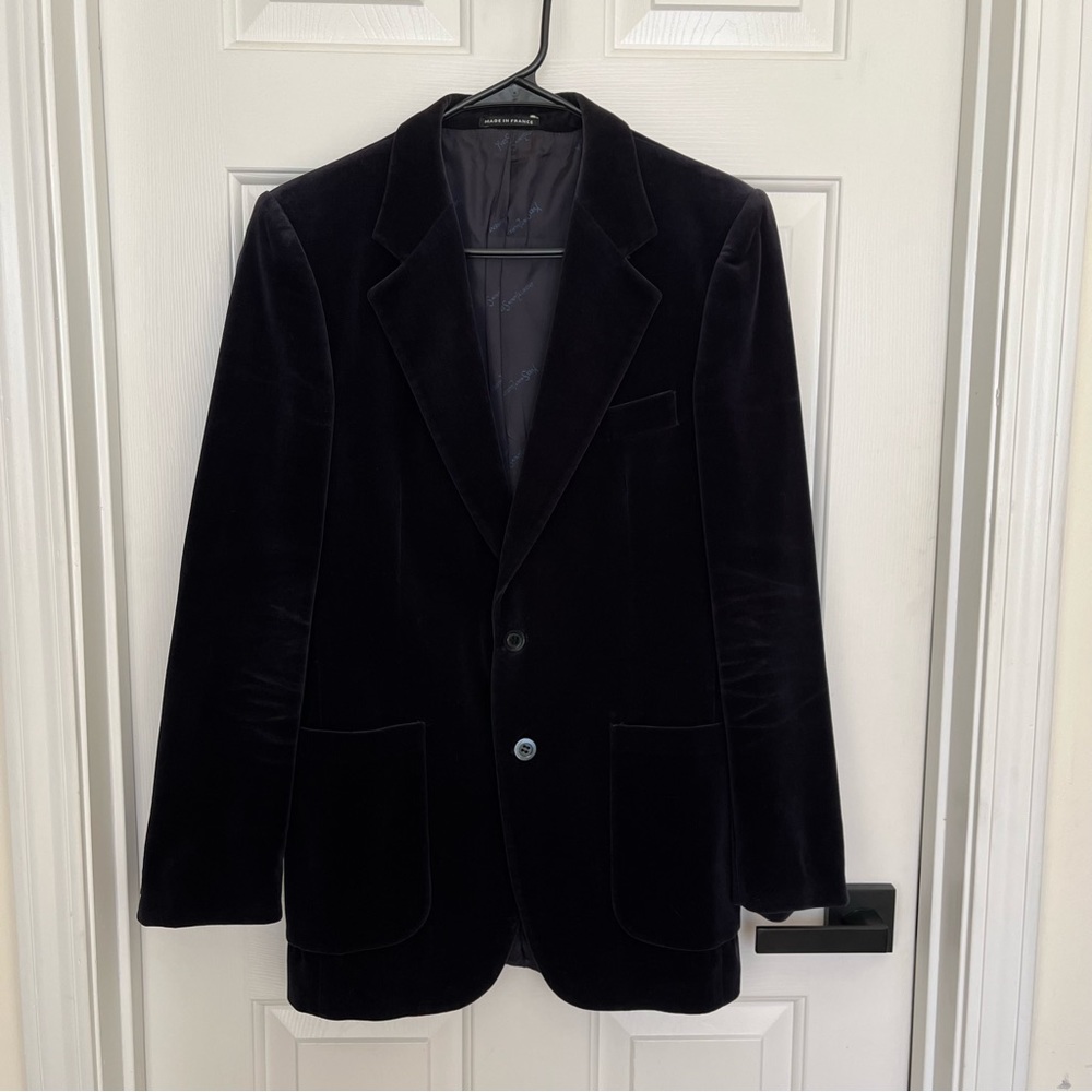 Men’s vintage Yves Saint Laurent navy velvet blazer